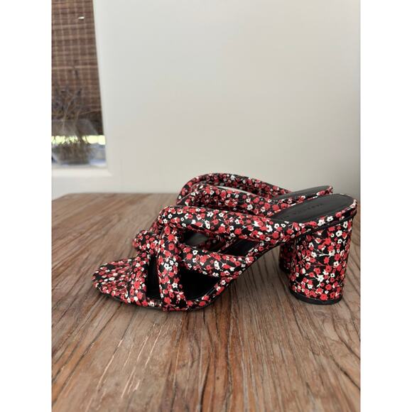 Rebecca Minkoff Amandine Heel Size 9.5 Red Black - Picture 3 of 8